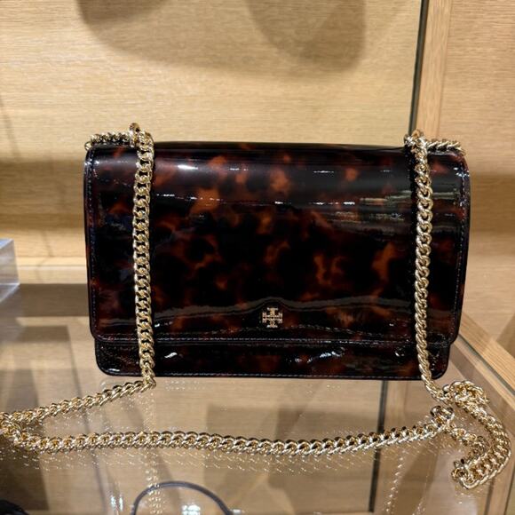 Best Price‼️Tory Burch Emerson Adjustable Shoulder Bag 165964 Tortoise $598 - Picture 2 of 16